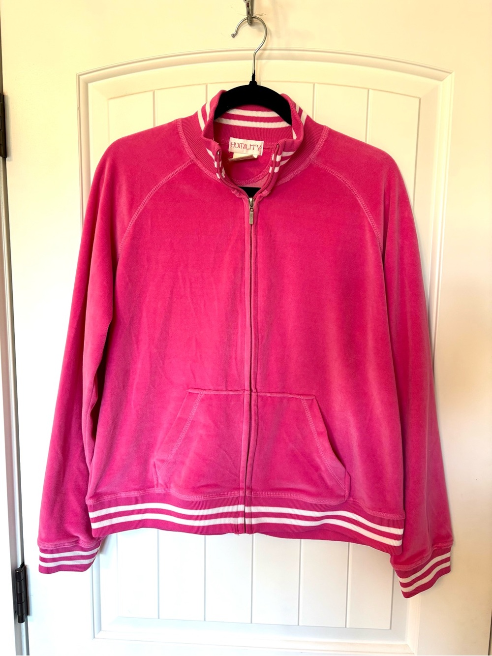Vintage Y2K Pink Velour Zip Up Jacket